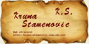 Kruna Stamenović vizit kartica